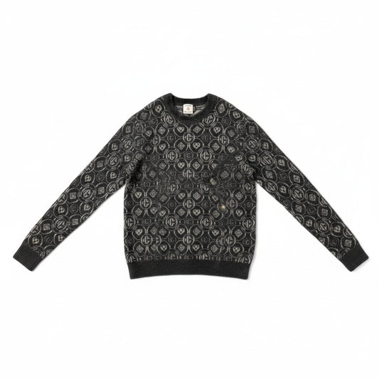 CASABLANCA FLUFFY MONOGRAM CREW NECK GREY