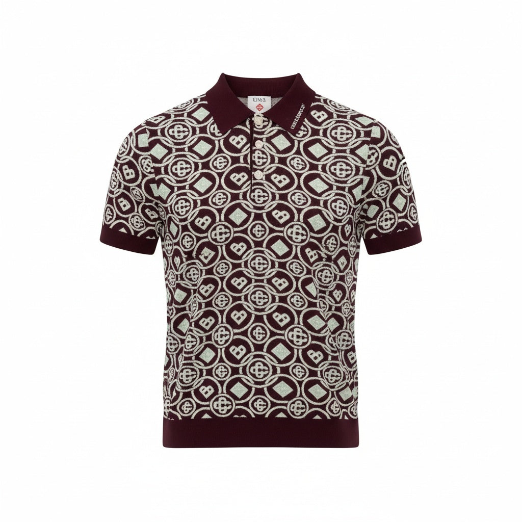CASABLANCA MONOGRAM POLO BURGUNDY