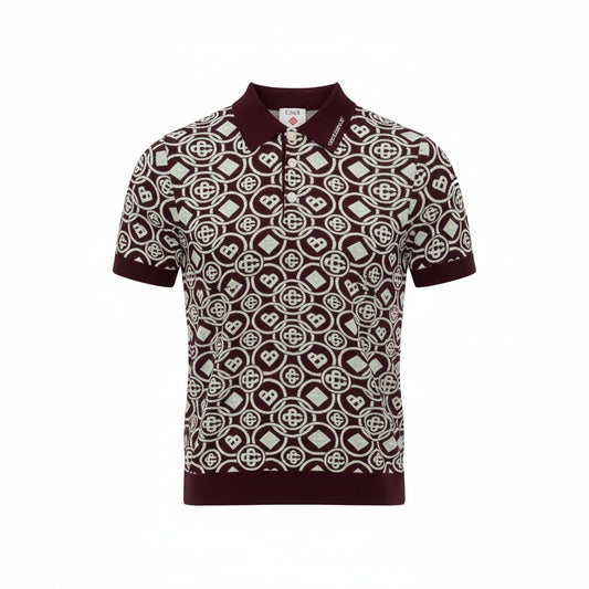 CASABLANCA MONOGRAM POLO BURGUNDY