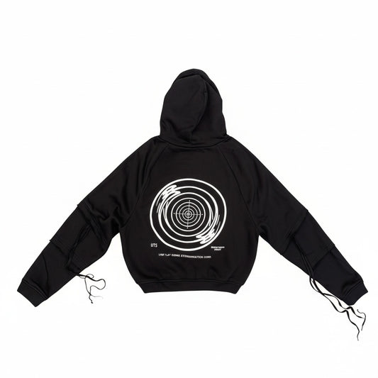 Under The Sign TEARDROP PRINTED PATCHWORK SWEATSHIRT BLACK