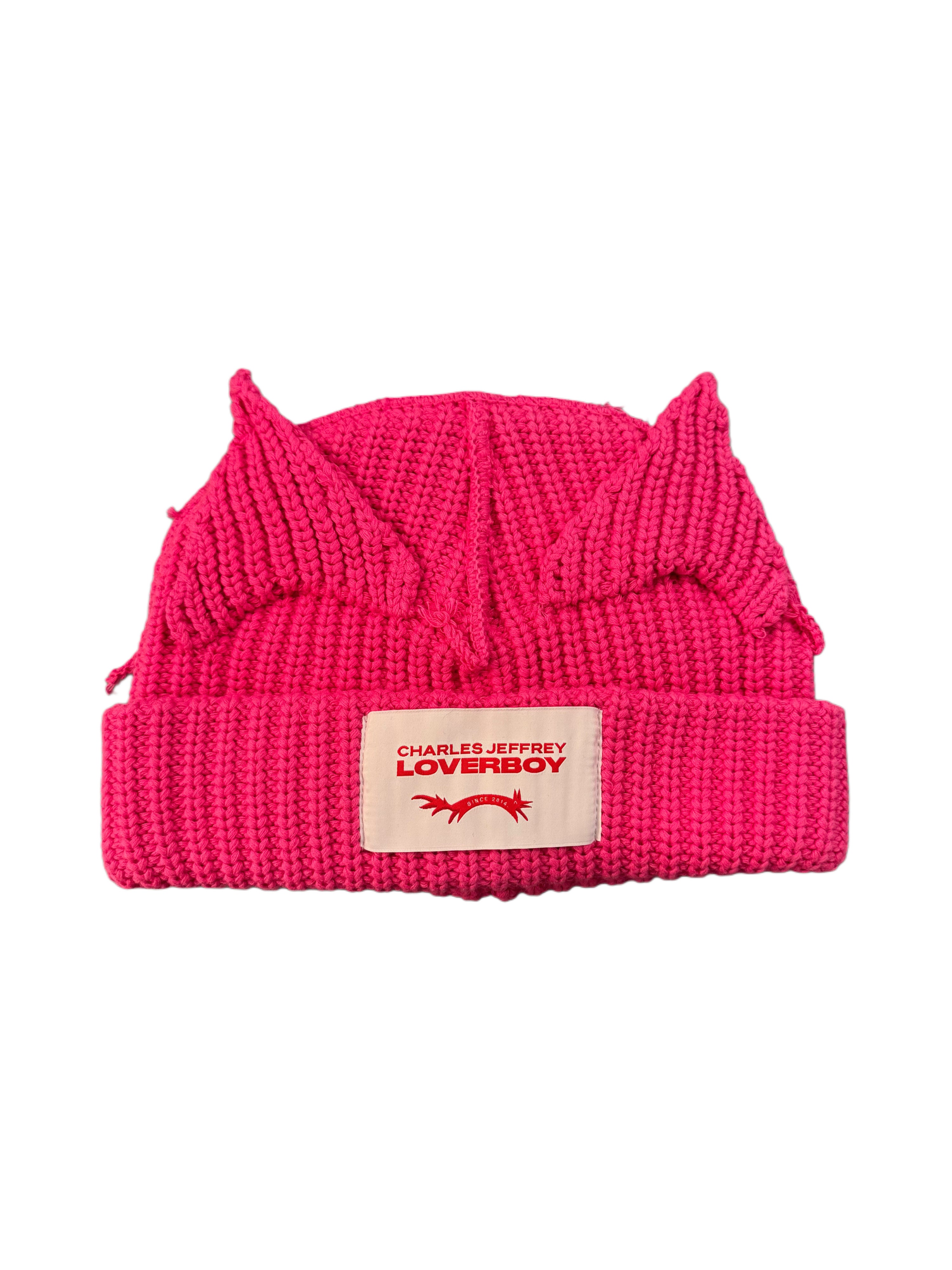 CHARLES JEFFREY LOVERBOY CHUNKY EARS BEANIE PINK