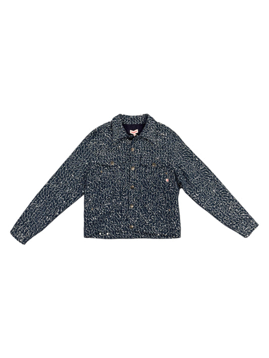 CHARLES JEFFREY LOVERBOY ART DENIM JACKET BLUE