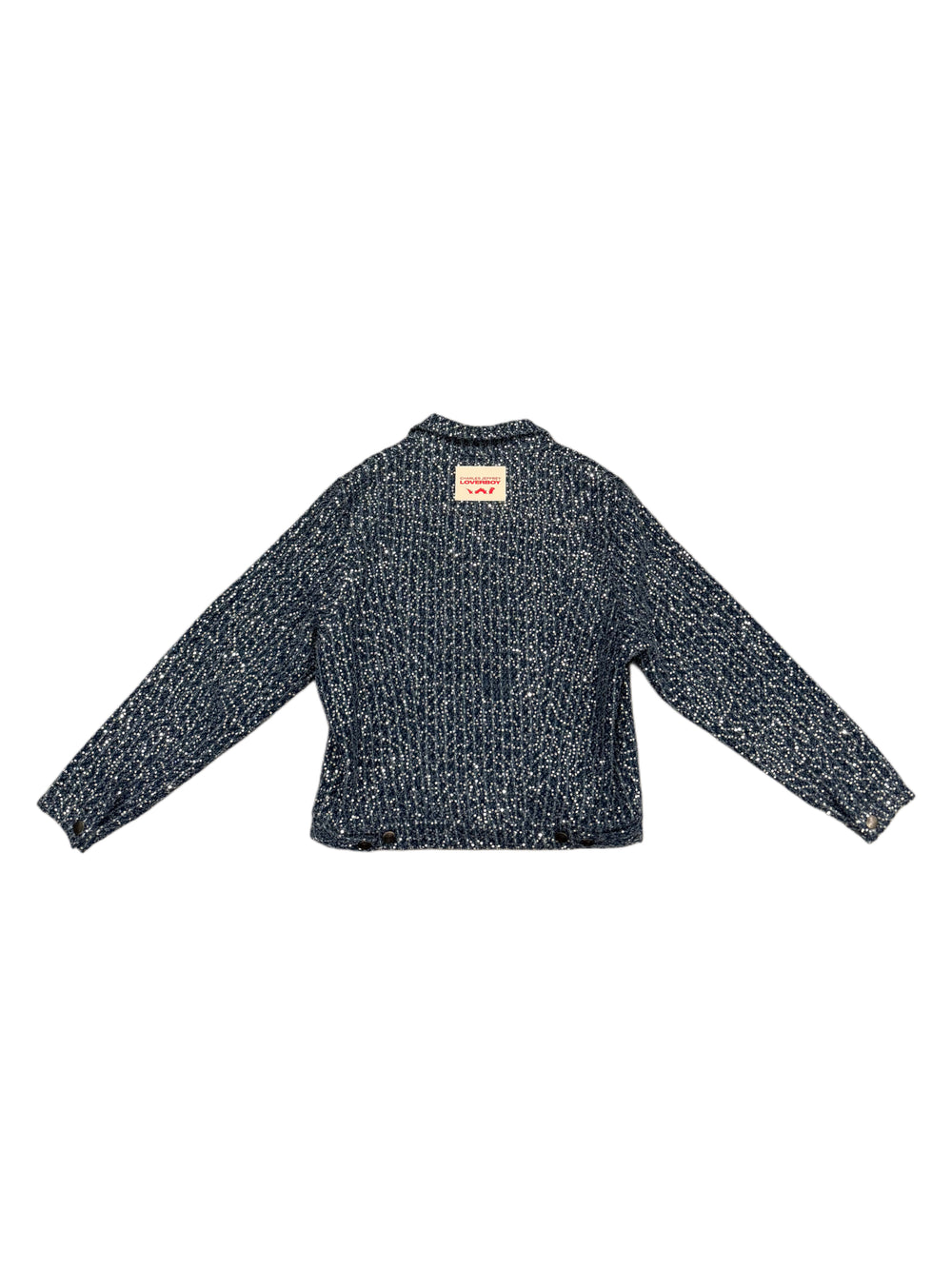 CHARLES JEFFREY LOVERBOY ART DENIM JACKET BLUE