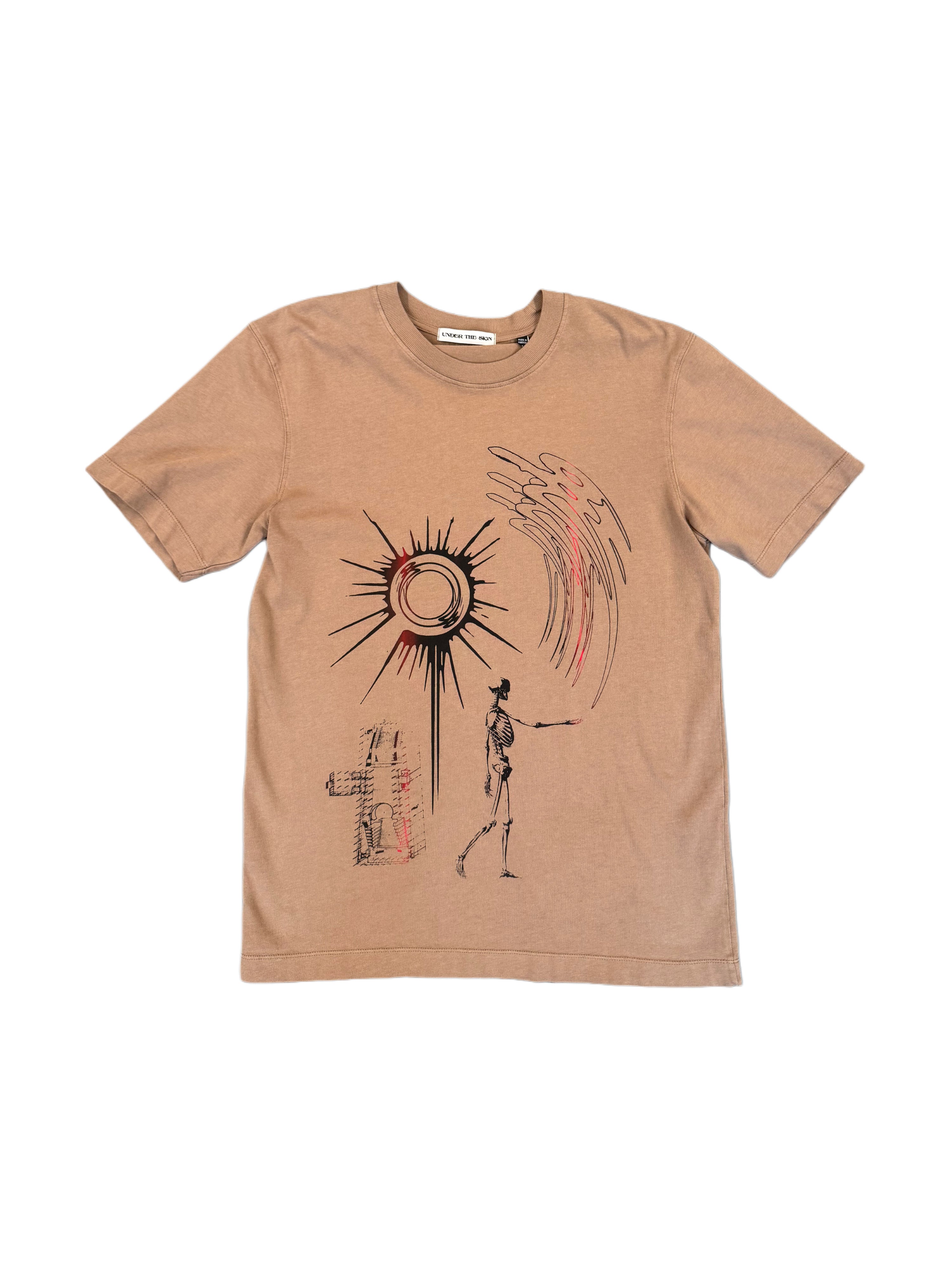 UNDER THE SIGN PRINTED T-SHIRT TAN