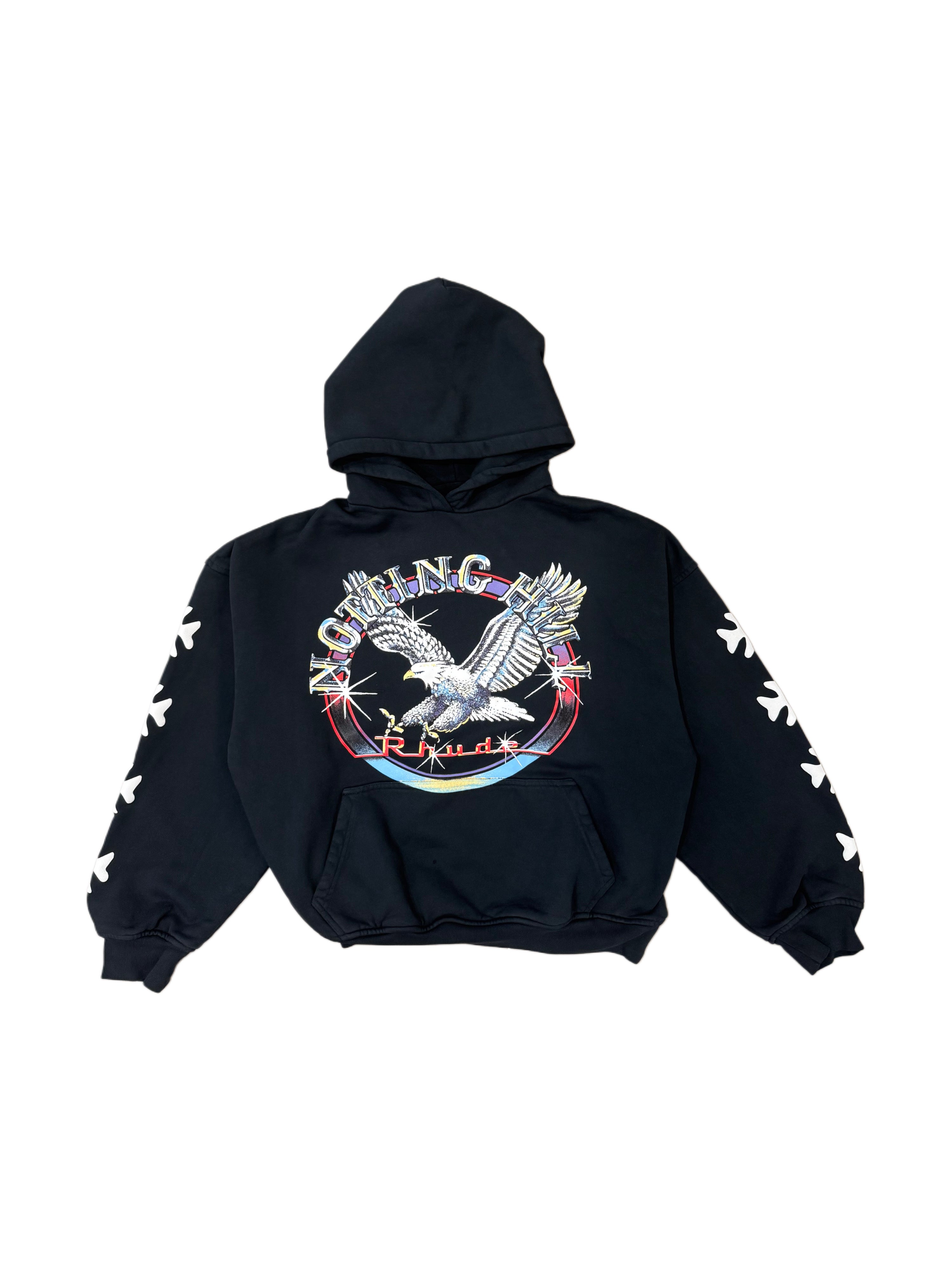 RHUDE NOTTING HILL EAGLE HOODIE VINTAGE BLACK