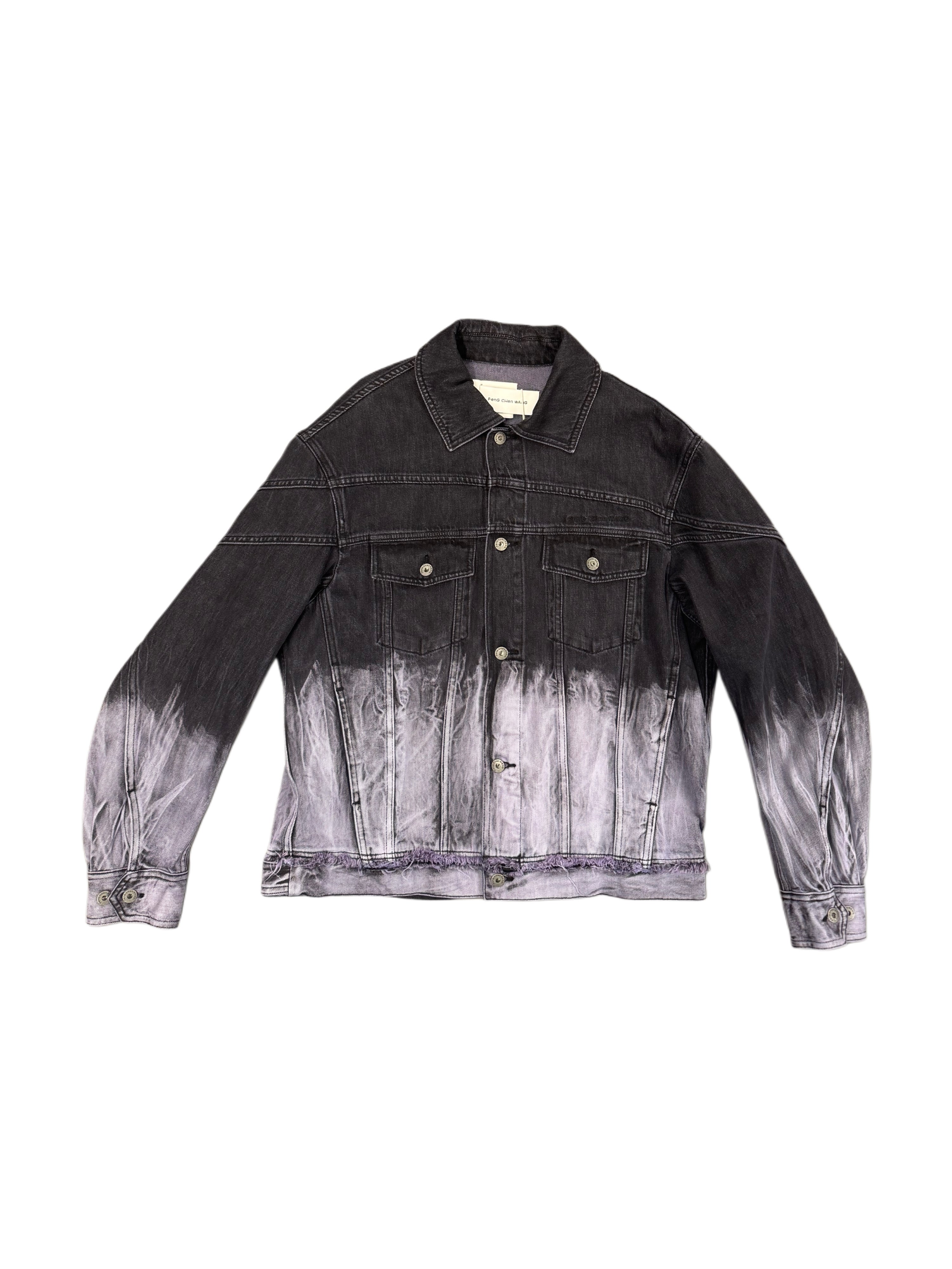 Feng Chen Wang Deconstructed Tie Dye Denim Jacket Black Purple