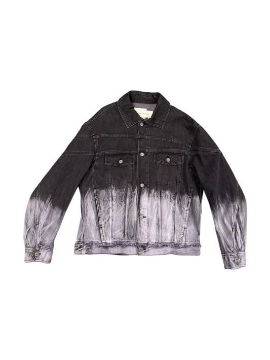 Feng Chen Wang Deconstructed Tie Dye Denim Jacket Black Purple