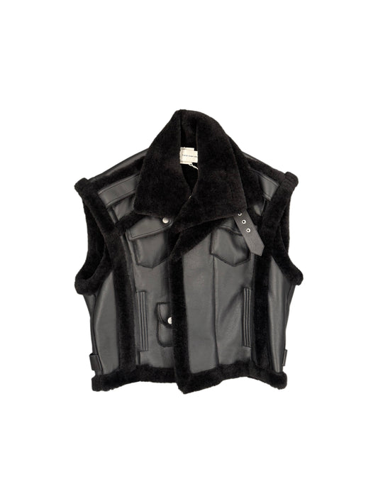 Feng Chen Wang Multi Pocket Vest In Sherpa Black