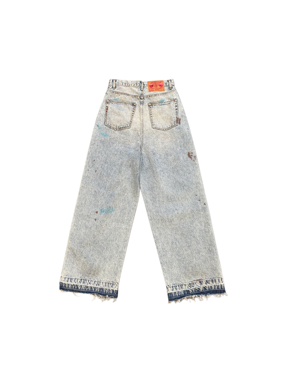 SECNDSLF EXTENDED RISE PIPE DENIM BLUE