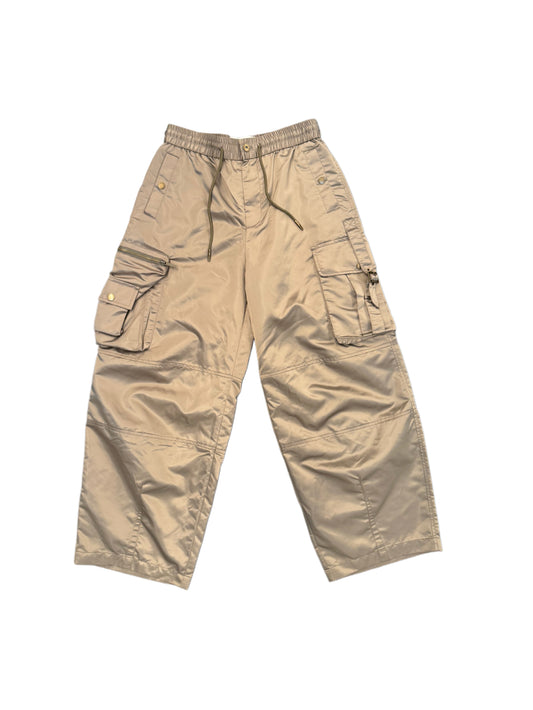 Feng Chen Wang Multipocket Cargo Trousers with Leather Triming Misted Green