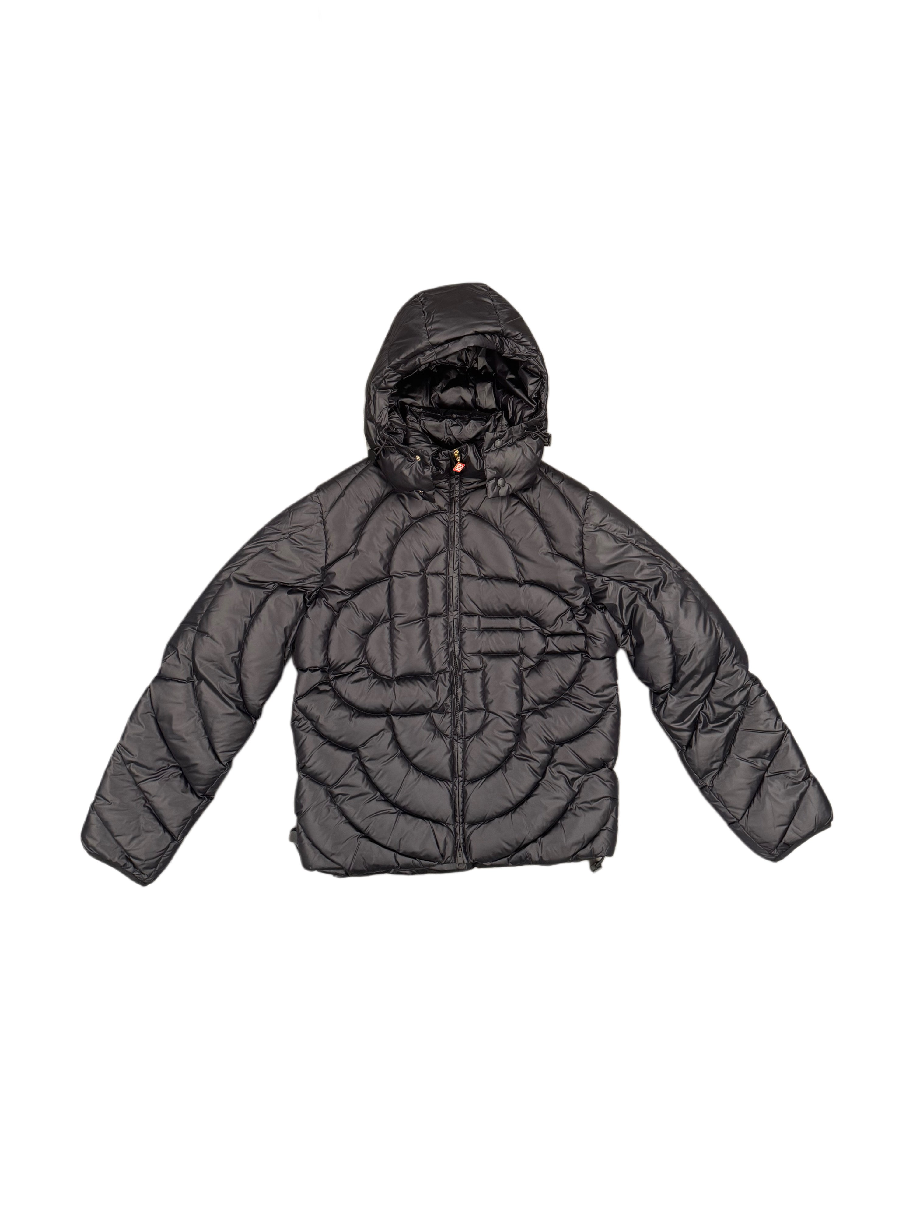 CASABLANCA MENS CC QUILTED PUFFER JACKET BLACK