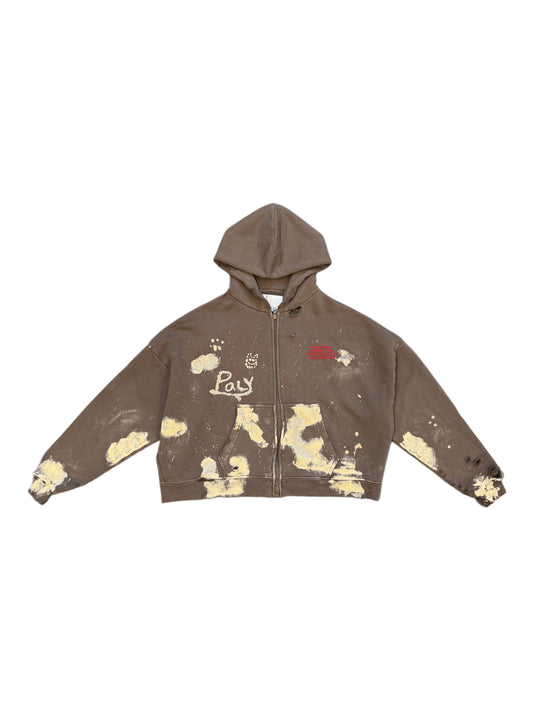 Paly Been Amess Zip Hooded Sweatshirt Brown