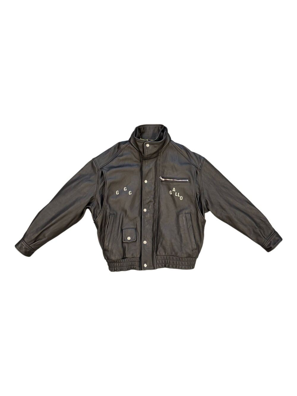 Paly The Commission Leather Bomber Jacket Black
