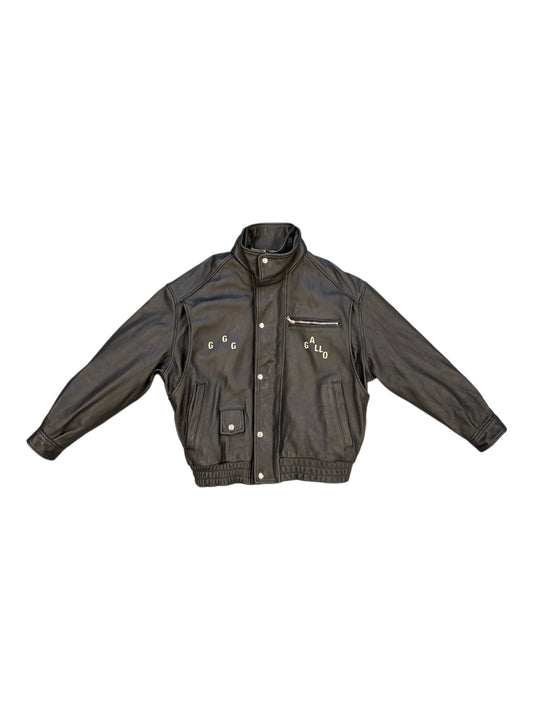 Paly The Commission Leather Bomber Jacket Black