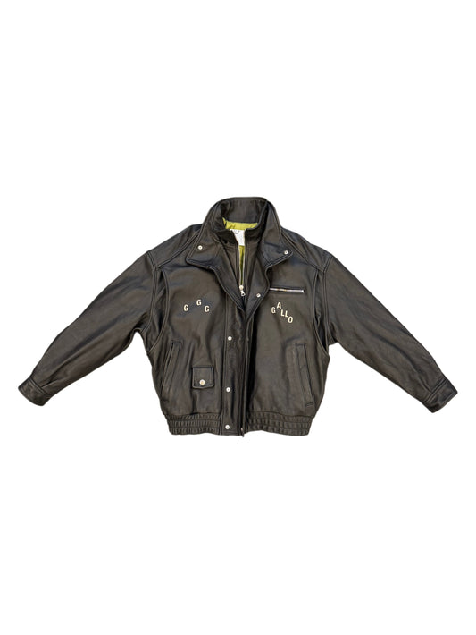 Paly The Commission Leather Bomber Jacket Black