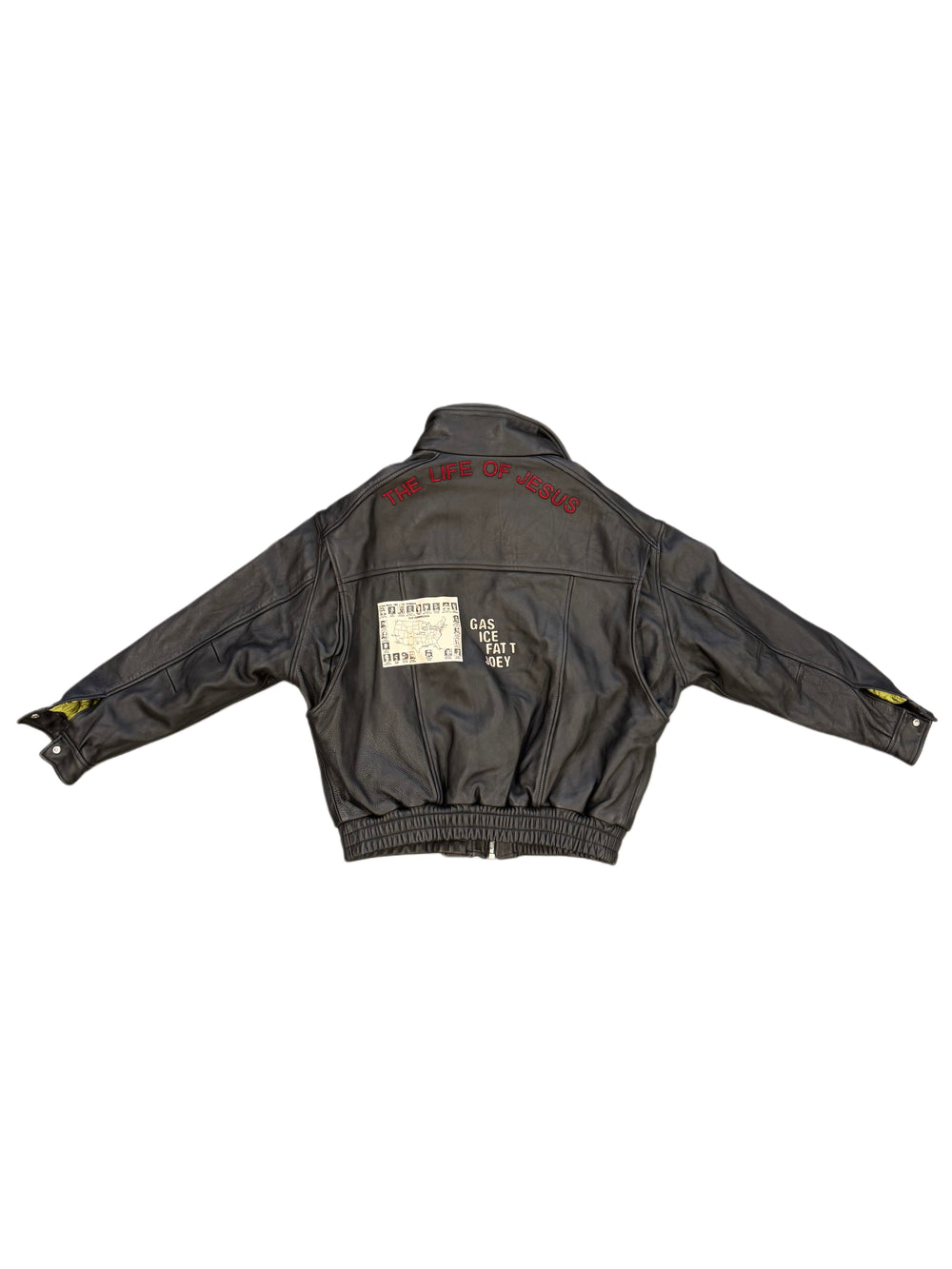 Paly The Commission Leather Bomber Jacket Black