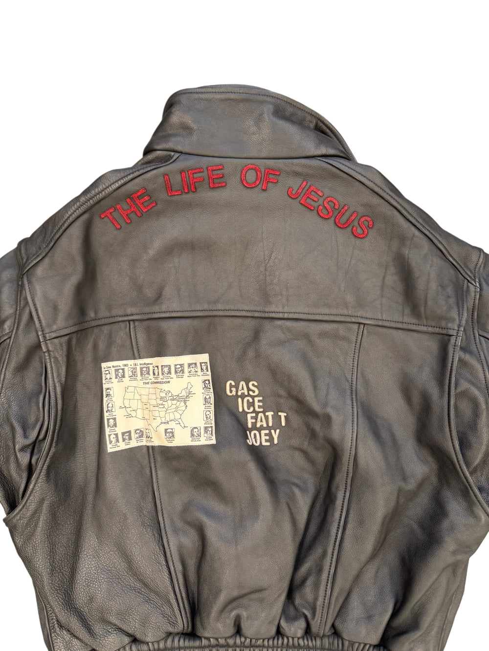 Paly The Commission Leather Bomber Jacket Black