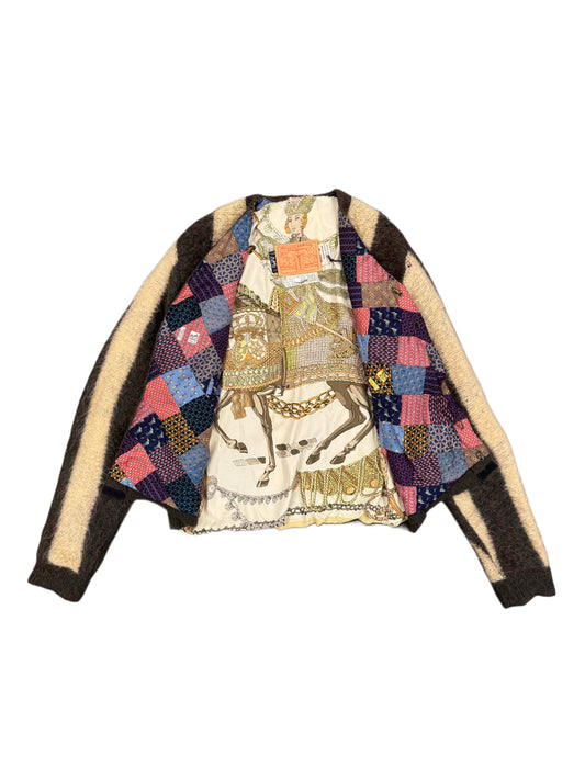 Masato Kawajo Mohair Cardigan with Hermes Lining