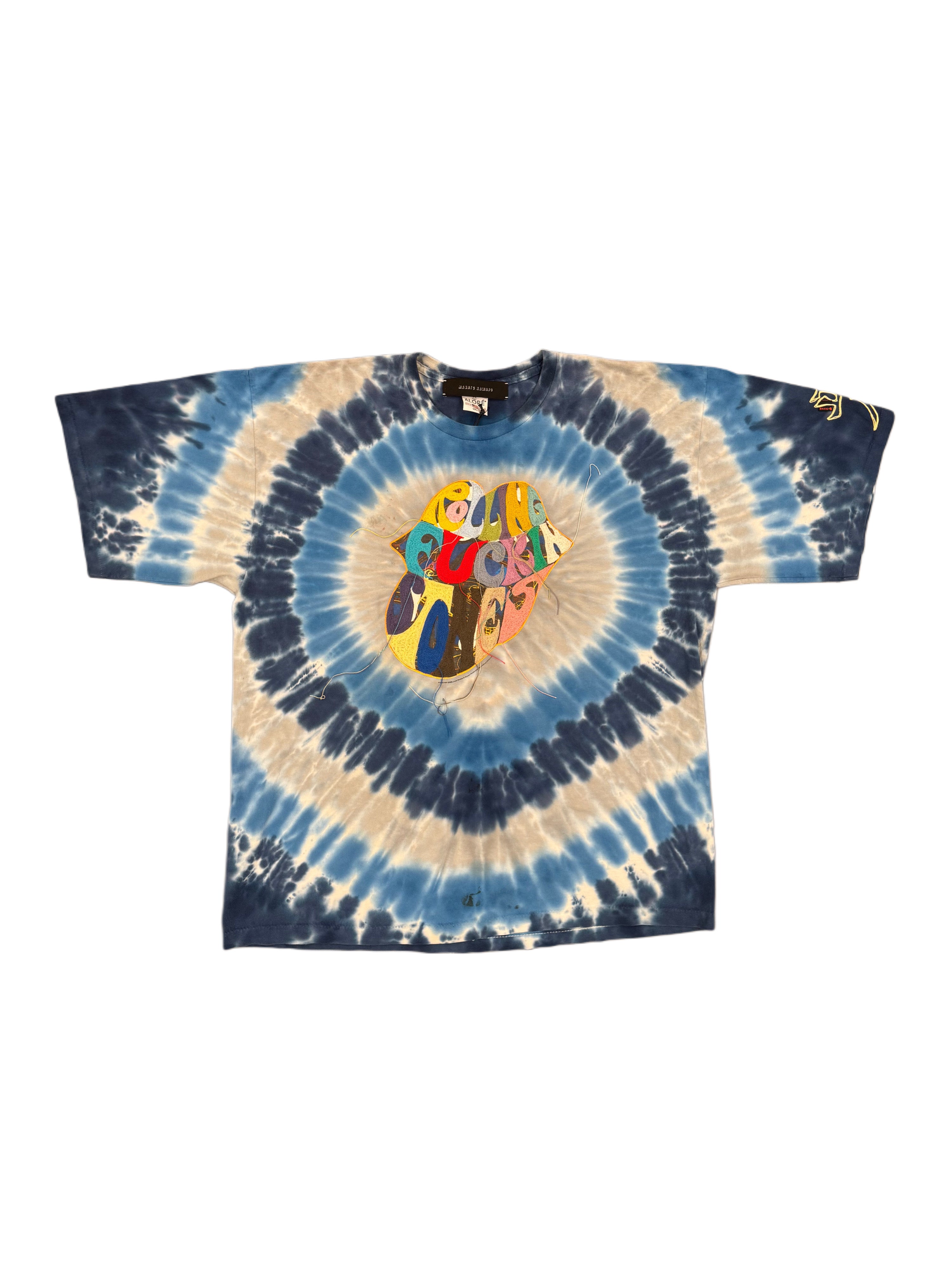 Masato Kawajo Rolling Stones Blue Tie Dye Tees