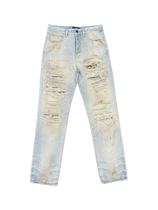 AMIRI SNAKE THRASHER STRAIGHT JEAN PERFECT ANTIQUE INDIGO