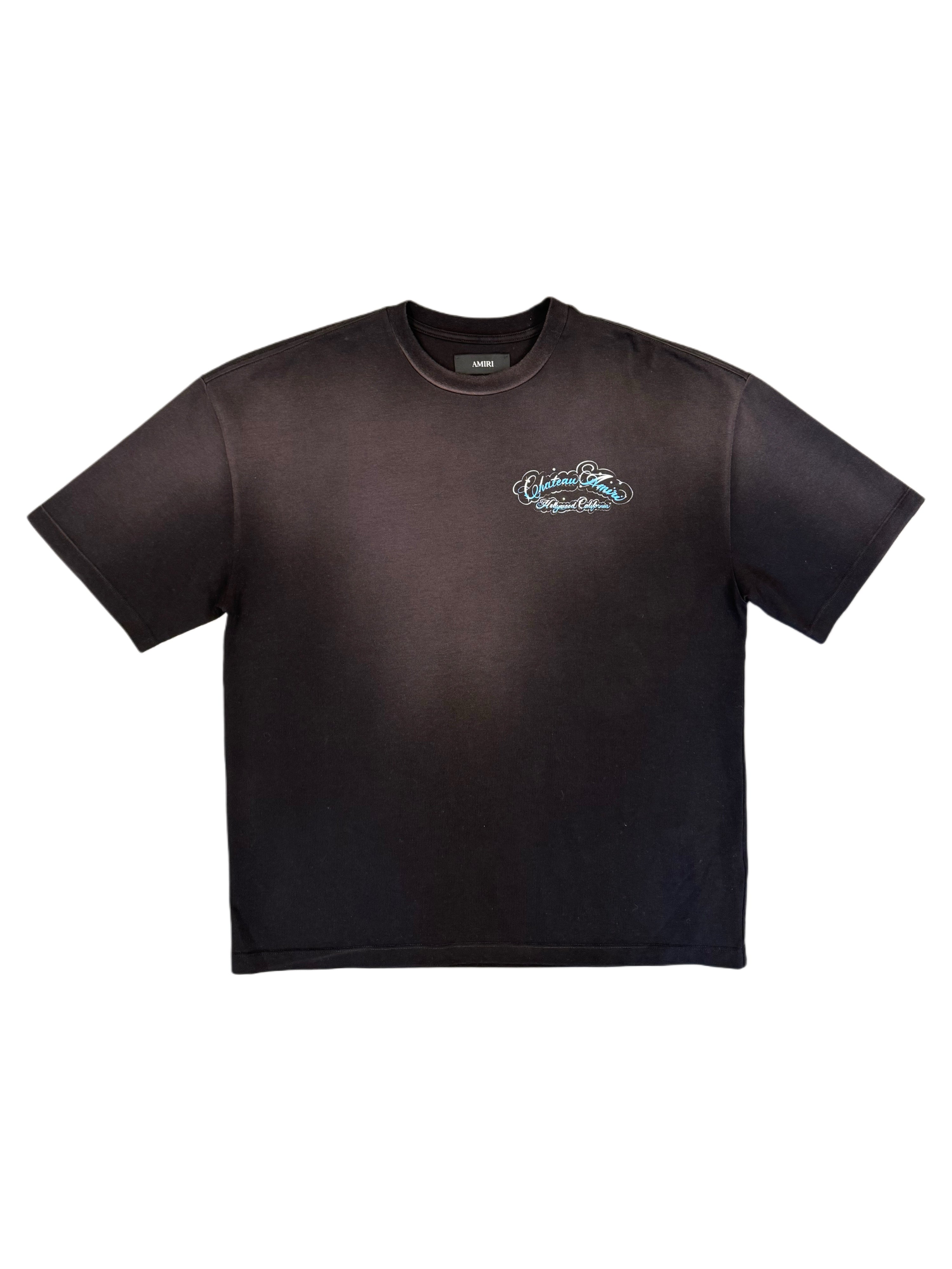 AMIRI CRYSTAL CHATEAU SCRIPT OS TEE BLACK