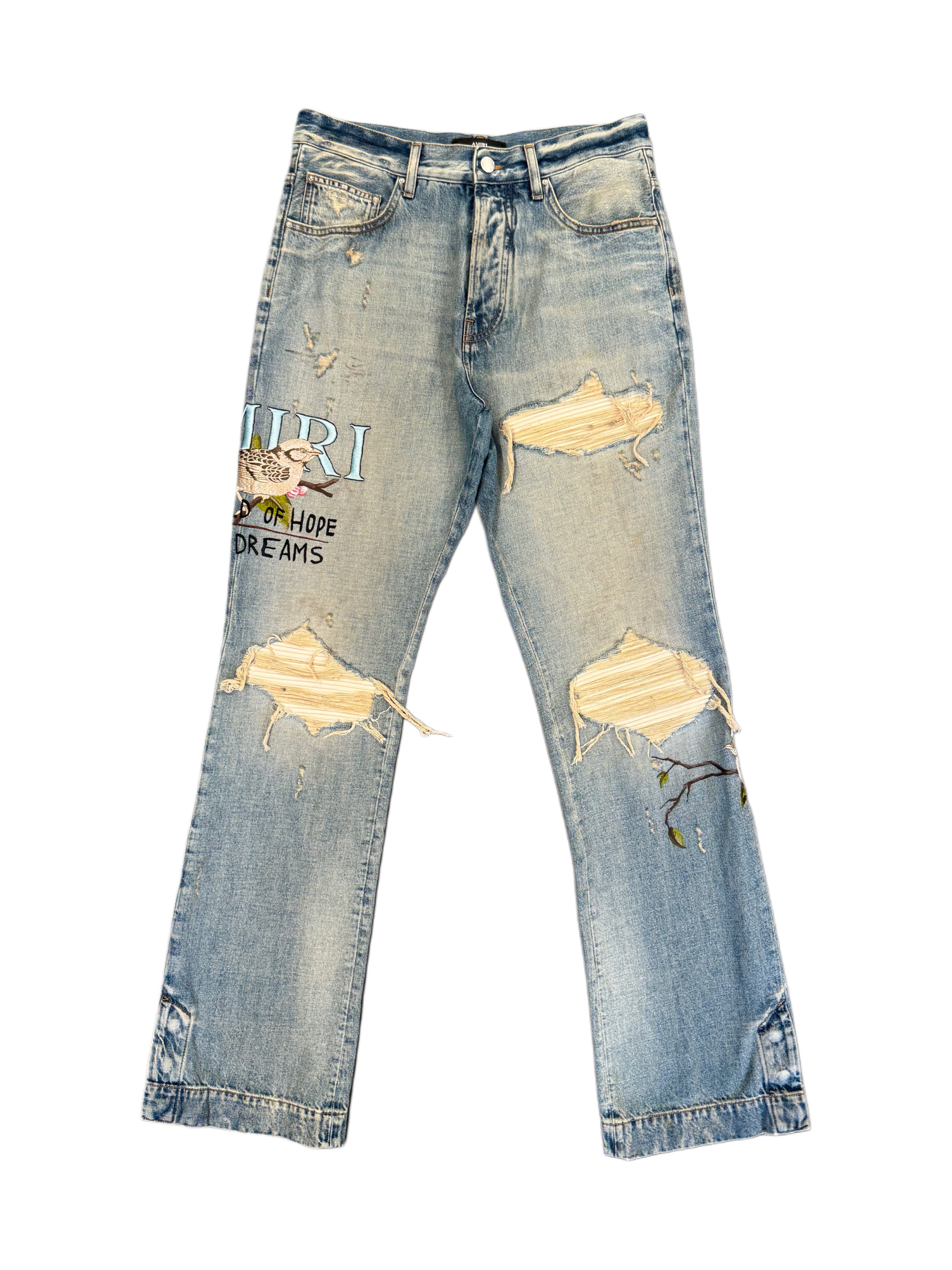 AMIRI CHATEAU MX1 STRAIGHT FLARE AGED INDIGO