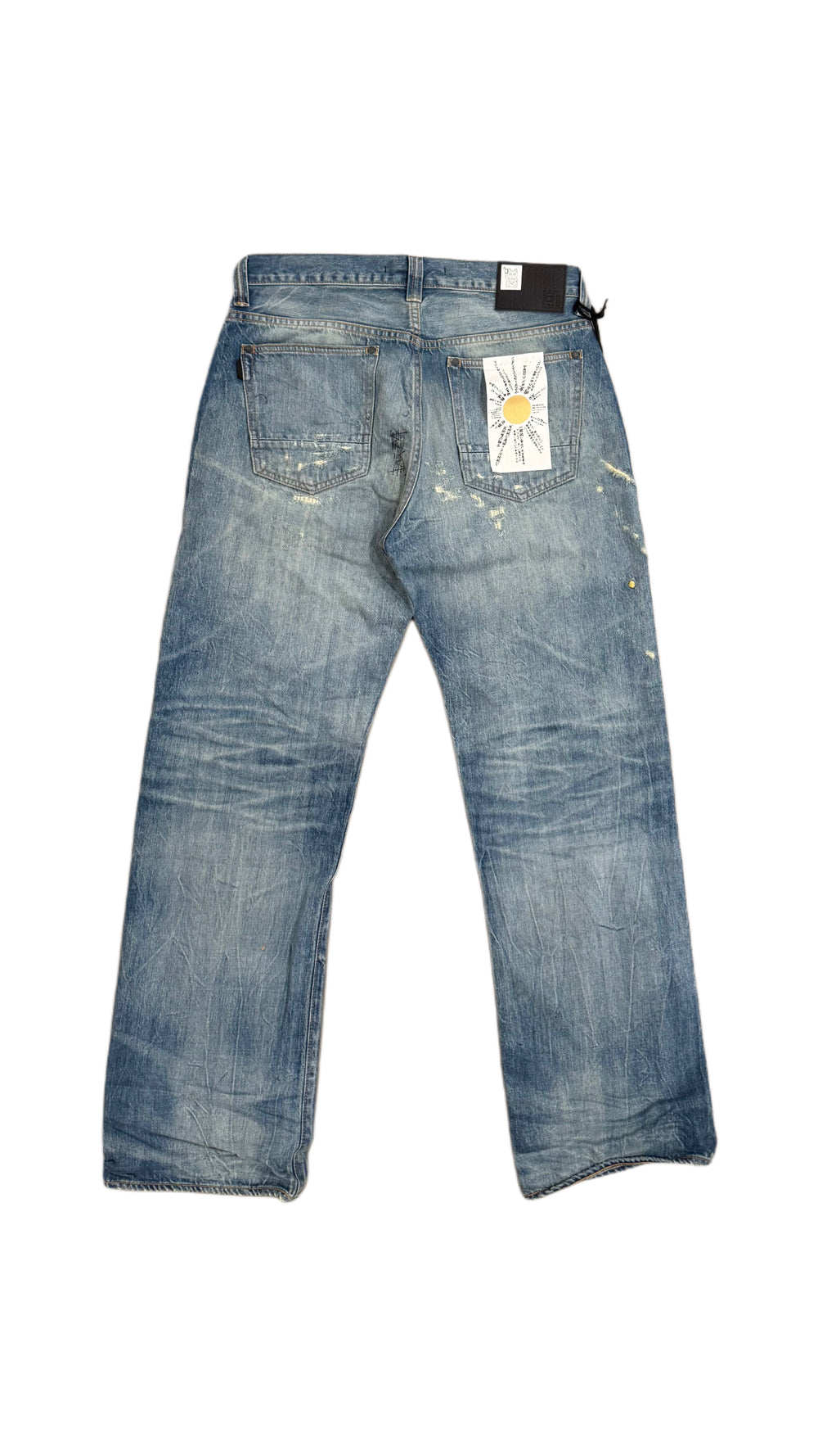 Master Craft Union Showa Relaxed 'Natsu Ao' Repaired V Light Blue