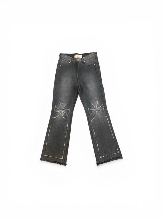 THE SEKRIT SAINTS STUDDED CHOPPER CARPENTER PANT VINTAGE BLACK