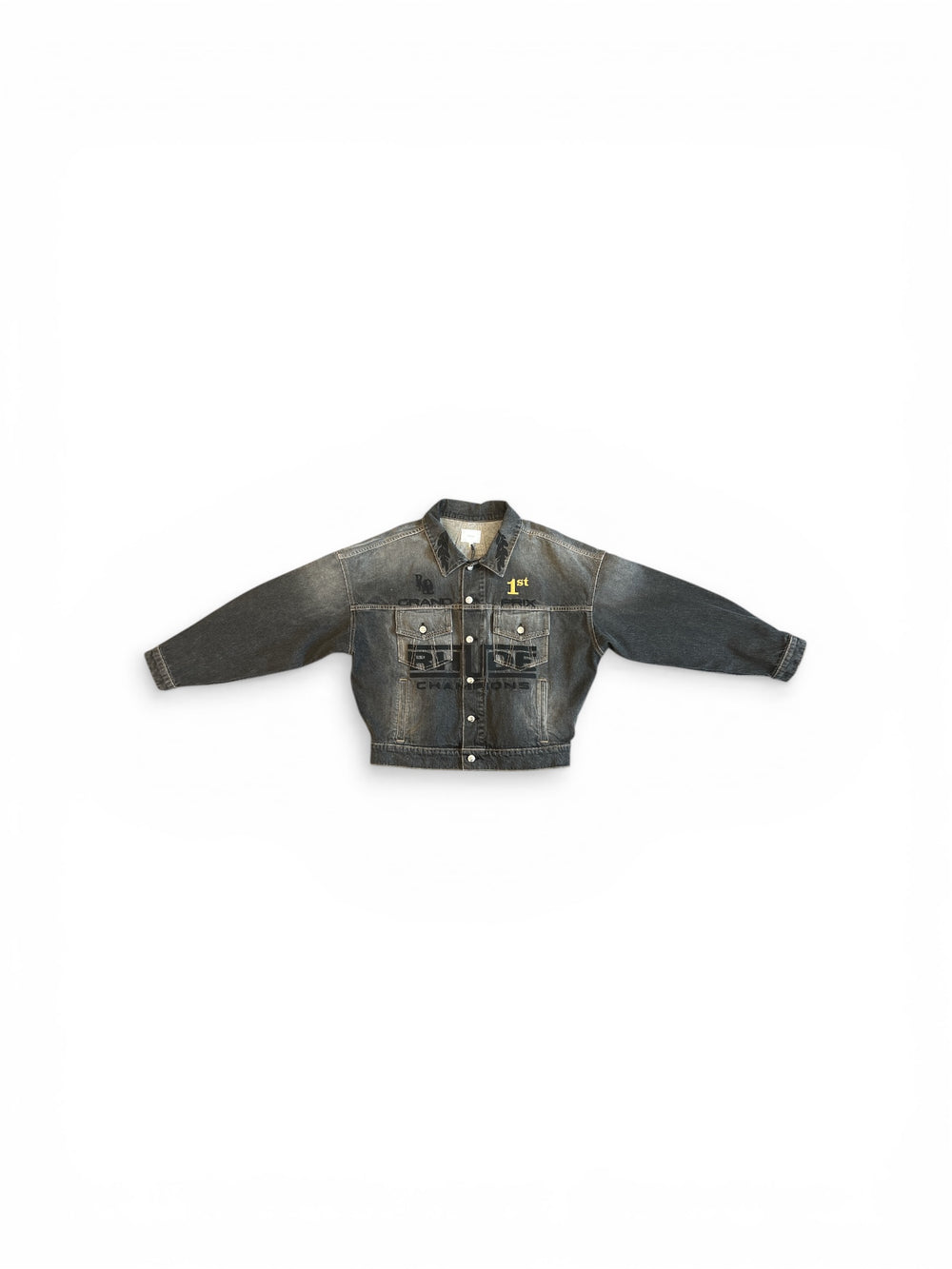 RHUDE TIRE DENIM TRUCKER JACKET AGOURA BLACK
