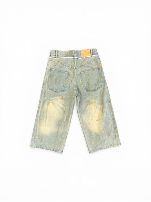 SONG FOR THE MUTE LONG SHORTS LIGHT BLUE DIRT FADE OUT