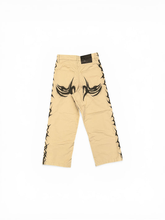 HELLSTAR KHAKI TRIBAL AIRBRUSHED PANTS BROWN