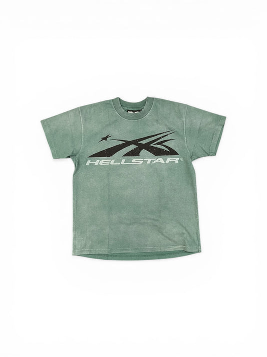 HELLSTAR CLASSIC LOGO T-SHIRT (RHINESTONES) GREEN