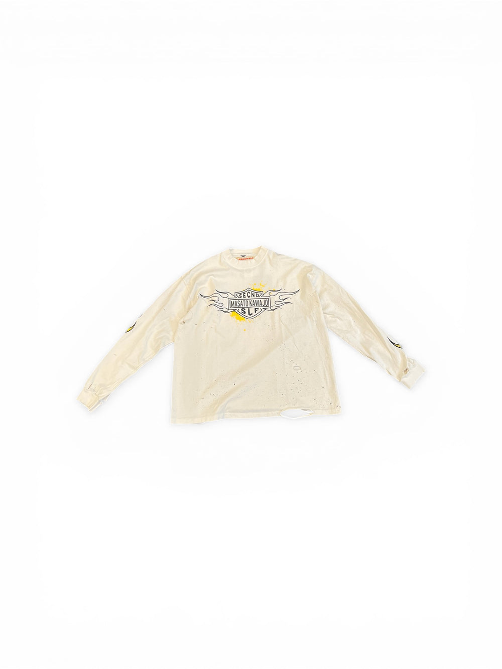 SECNDSLF FIRESTORM VINTAGE LS X MASATO KAWAJO VINTAGE WHITE/YELLOW