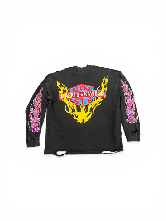 SECNDSLF FIRESTORM VINTAGE LS X MASATO KAWAJO BLACK/RED/TEAL