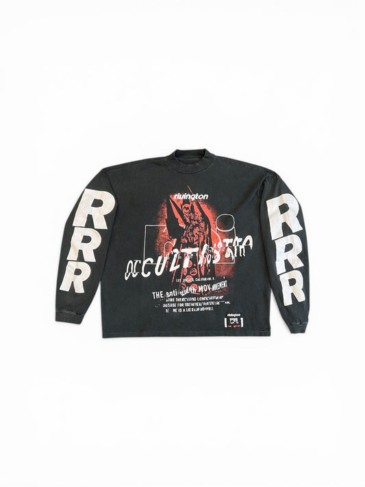 RIVINGTON ROI REBIS OCCULTISTA VINTAGE LS TEE VINTAGE BLACK