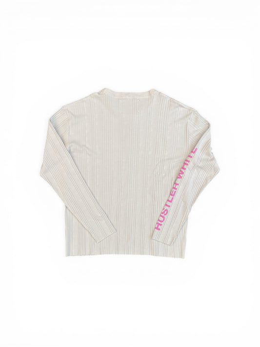 PALY HUSTLR WHITE RIB L/S TEE