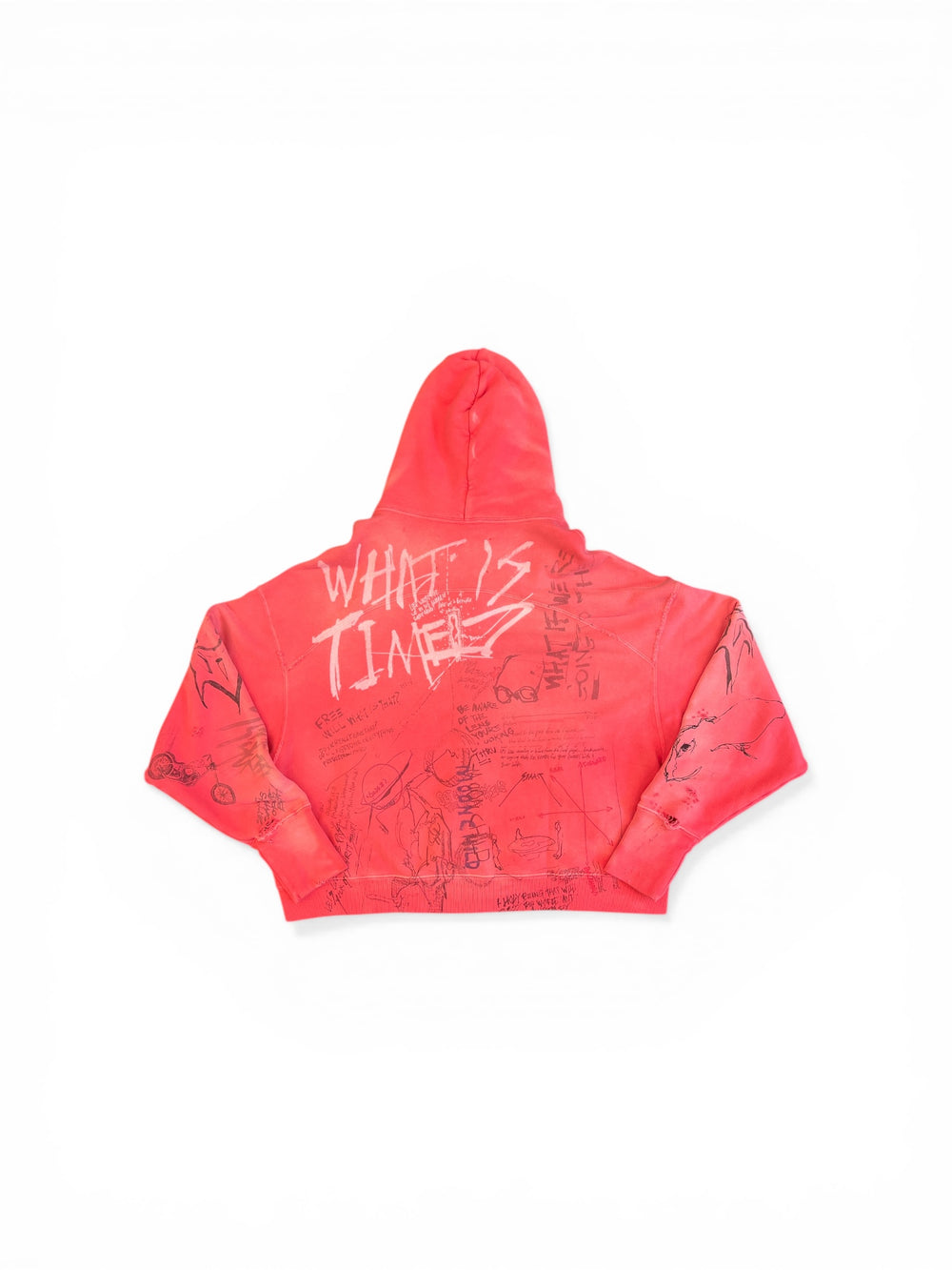 THE SEKRIT SAINTS TIME CAPSULE ZIP-UP HOODIE FADED RED
