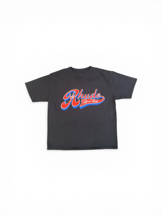RHUDE PIT STOP TEE VINTAGE BLACK/ RED / BLUE