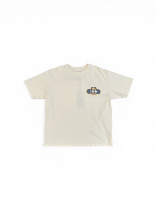 RHUDE RACING CREST TEE VINTAGE WHITE/ NAVY