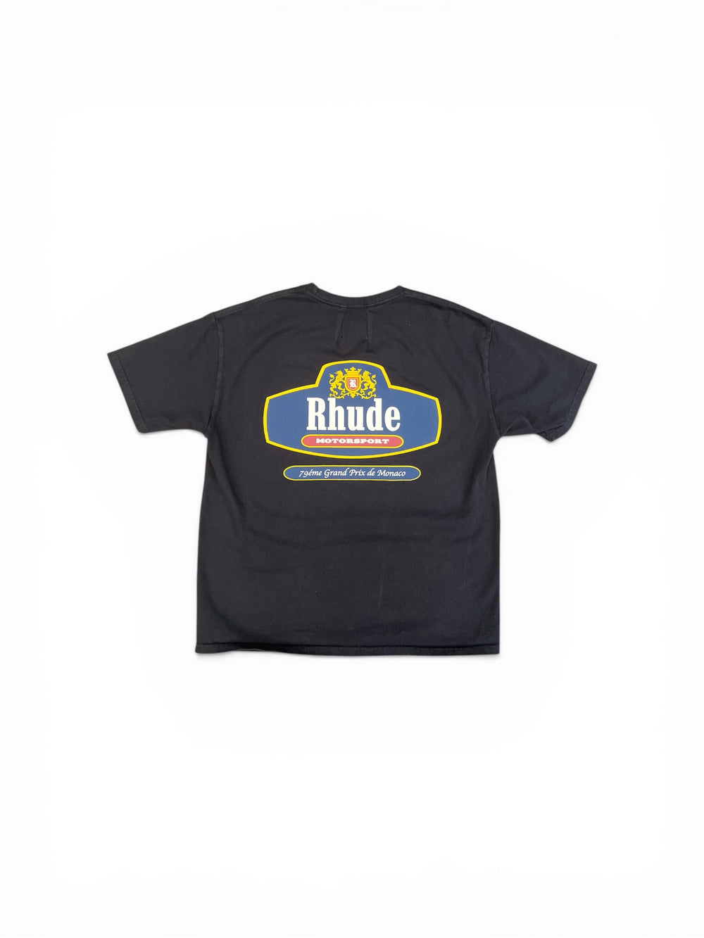 RHUDE RACING CREST TEE VINTAGE BLACK/ NAVY