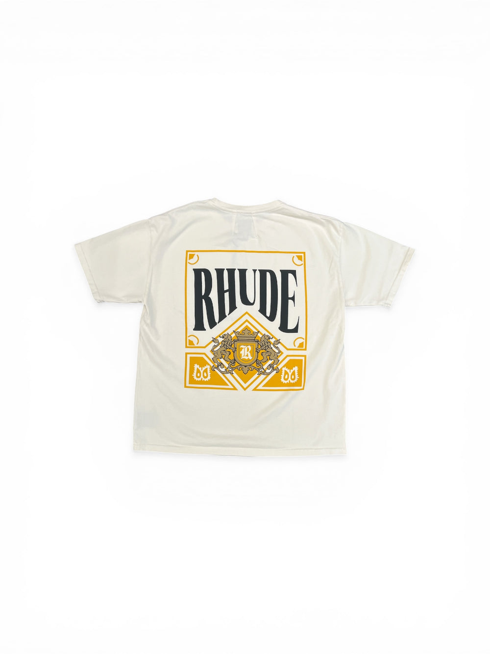 RHUDE PLAYING CARD TEE VINTAGE WHITE / YELLOW