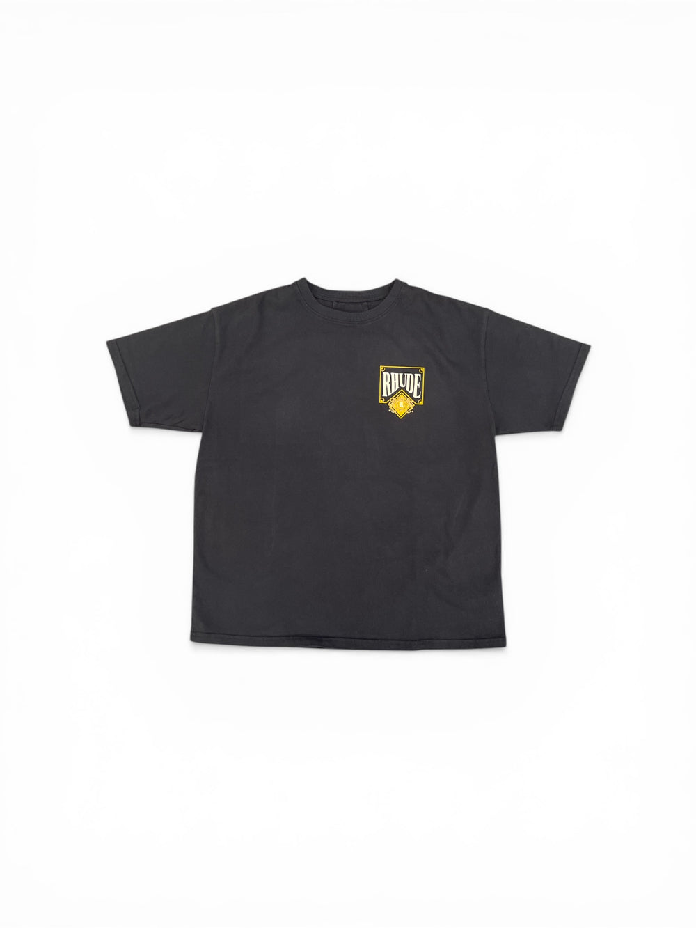 RHUDE PLAYING CARD TEE VINTAGE BLACK / YELLOW