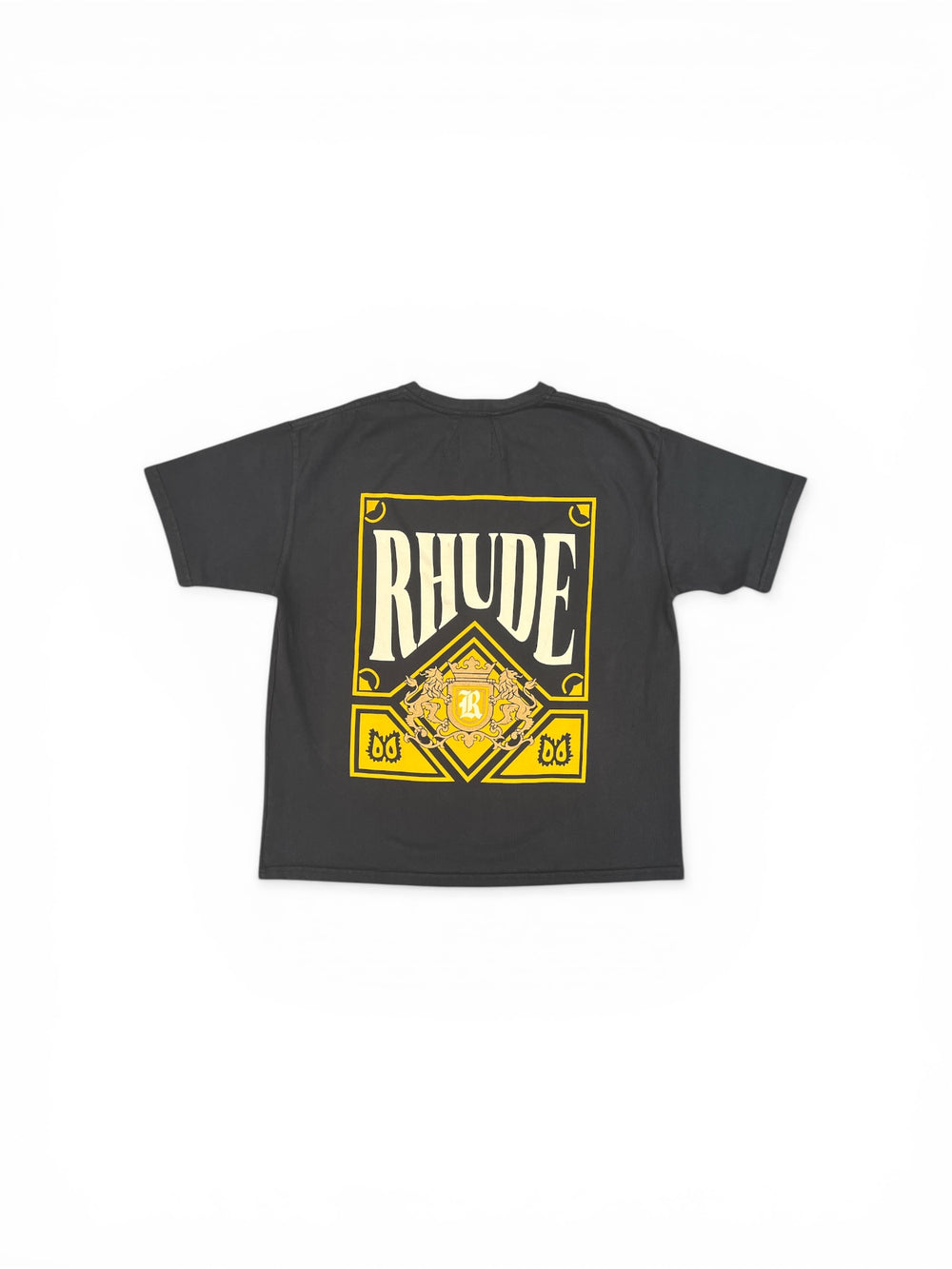 RHUDE PLAYING CARD TEE VINTAGE BLACK / YELLOW