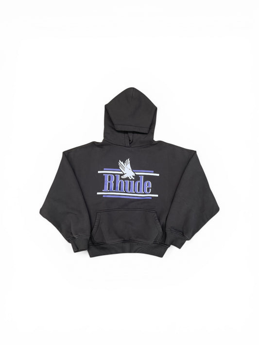RHUDE ROSSA HOODIE VINTAGE BLACK/ BLUE