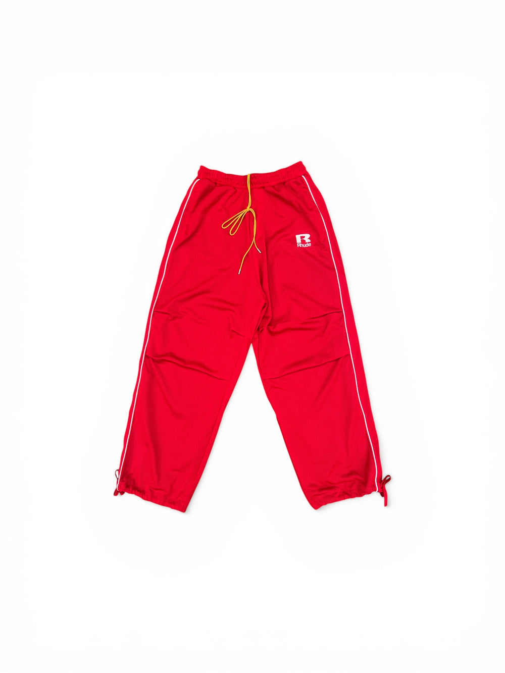 RHUDE MESH PIPING PARACHUTE TRACK PANT RED / WHITE