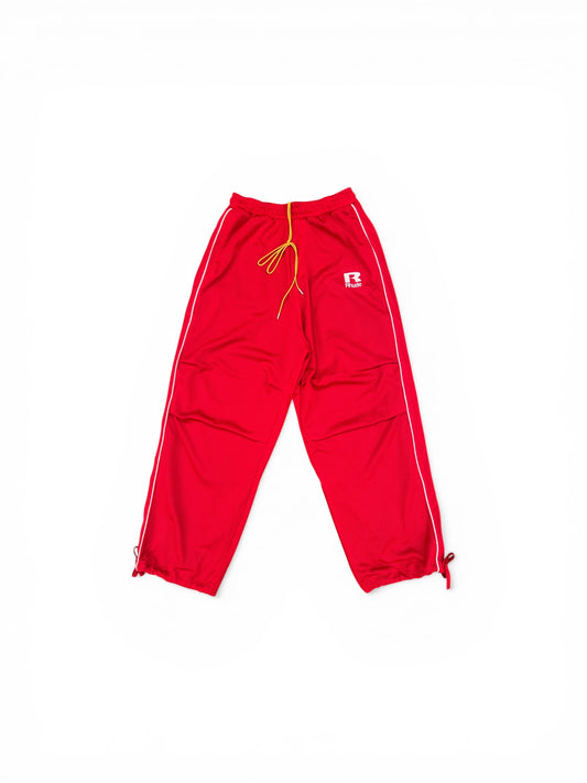 RHUDE MESH PIPING PARACHUTE TRACK PANT RED / WHITE