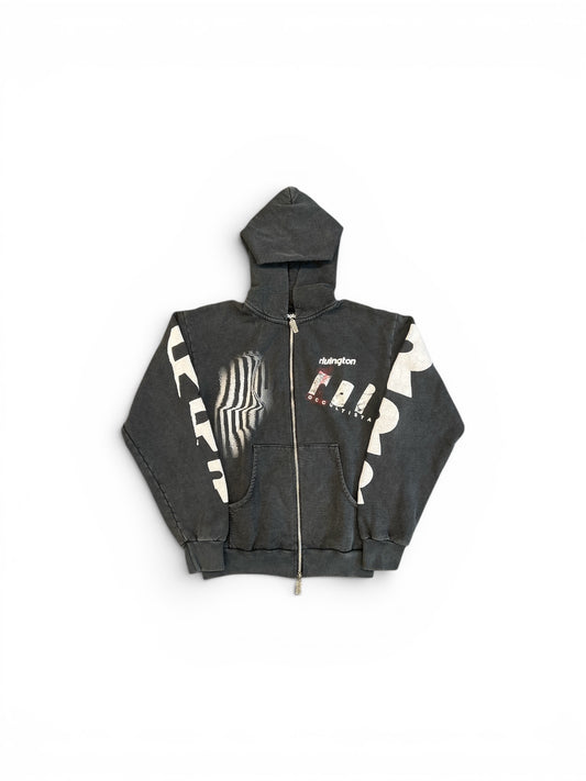 RIVINGTON ROI REBIS APOCRYPHA PIOUS ZIP HOODIE MECHANIC BLACK