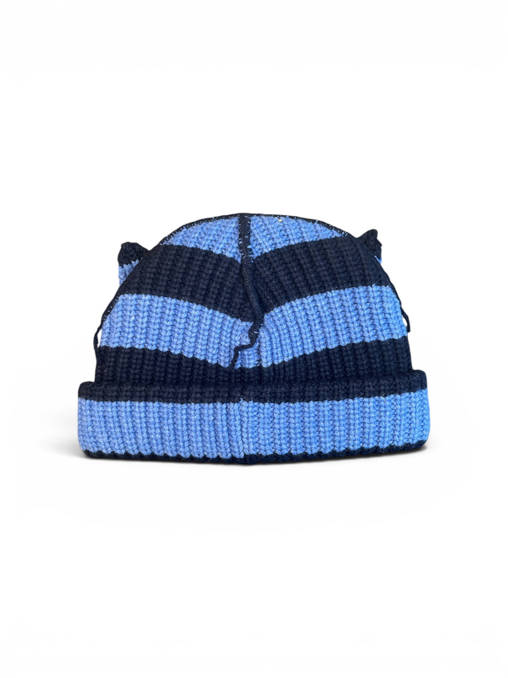 CHARLES JEFFREY LOVERBOY CHUNKY EARS BEANIE BLUE + NAVY STRIPE