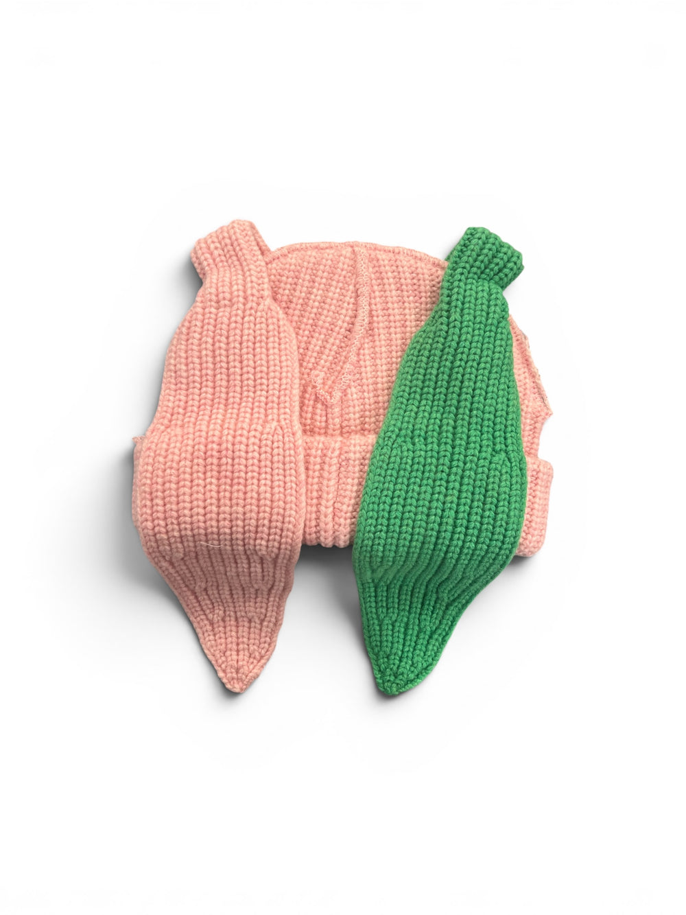CHARLES JEFFREY LOVERBOY CHUNKY RABBIT BEANIE PINK + GREEN