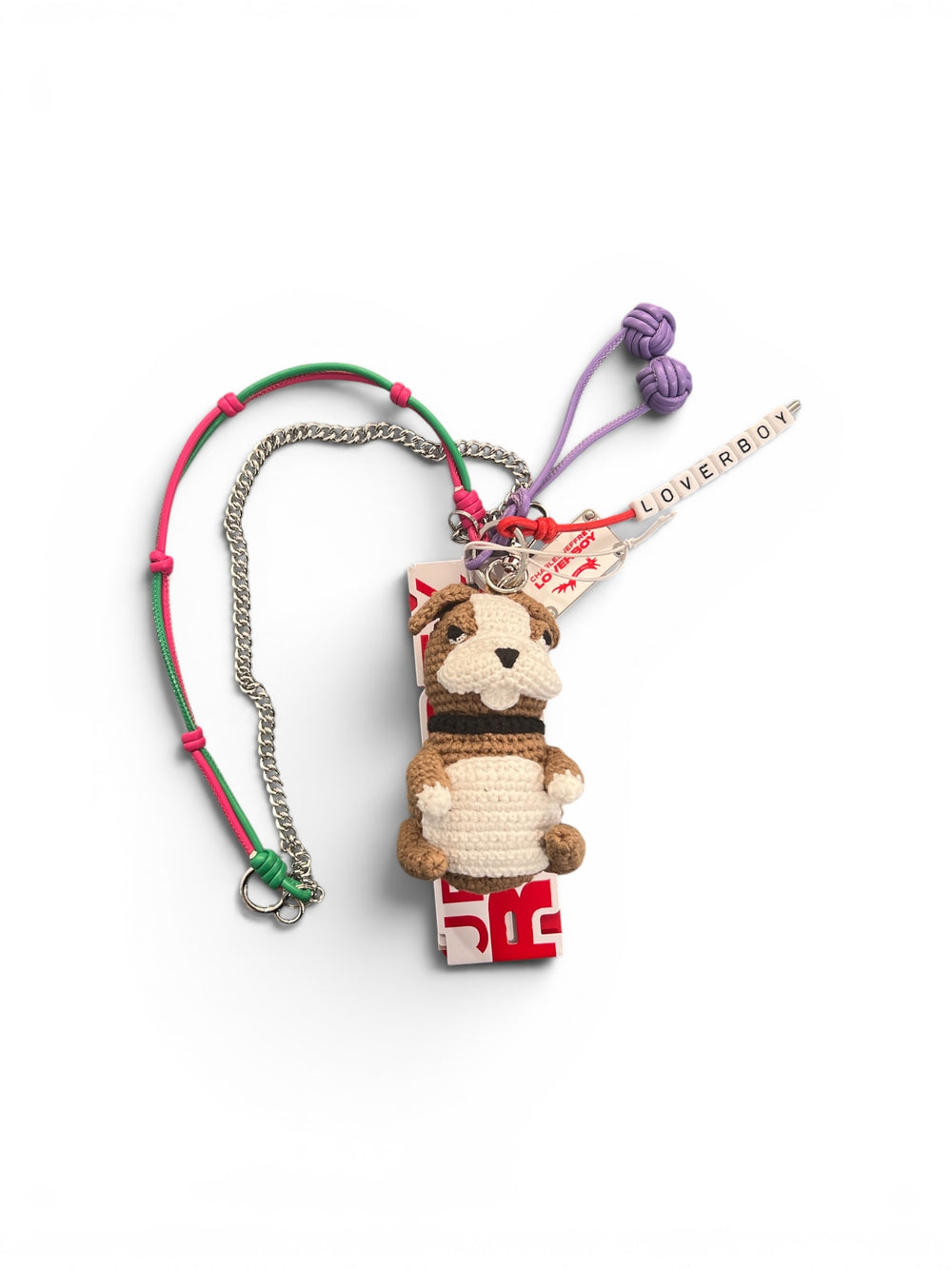 CHARLES JEFFREY LOVERBOY CHARACTER CROCHET BAG CHARM BULLDOG